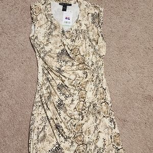 Women MNG Snake Print Cotton Dress
